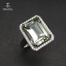 natural green amethyst 7.5ct gemstone Ring in 925 sterling silver jewelry for wo - £56.13 GBP