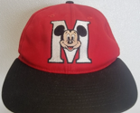 Vintage Walt Disney Mickey Mouse M Goofys Hat Co Snapback YOUTH Cap Red ... - £10.16 GBP