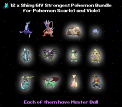 12 x Strongest Shiny 6IV Pokemon Master Balls for Scarlet Violet 600 &amp; Above BST - £15.66 GBP