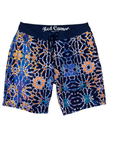 Red Camel Shorts Men&#39;s 36 Board Retro Geometric Swim Trunks  10&quot; Inseam - $18.05
