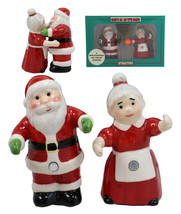Dancing Mr And Mrs Santa Claus Christmas Couple Magnetic Salt And Pepper Shakers - £13.57 GBP
