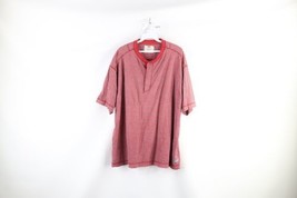 Vintage 90s Levis Mens XL Baggy Fit Striped Short Sleeve Henley T-Shirt Red - £39.65 GBP