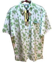 Skoops Vintage 90s Marijuana Cannabis All Over Green White Button Shirt L New - $26.15