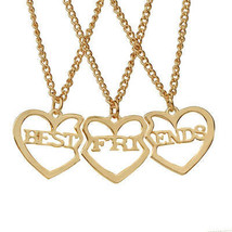 Trio Heart Friendship Pendant BFF Necklaces - $28.10