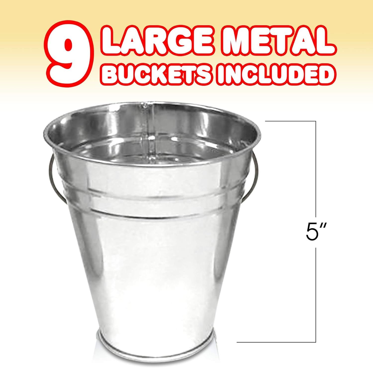 Bucket Ping Pong Ball Game Includes 9 Metal Buckets, 12 Balls, And 1