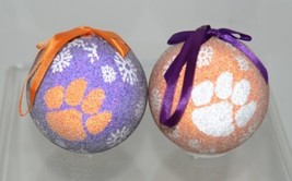 Team Sports America NCAA Clemson Tigers LED Christmas Ornament Set of 2 - £14.10 GBP