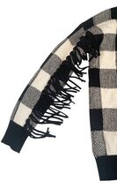 Lauren Ralph Lauren Plaid Fringe Sleeve Turtleneck Sweater XXS NWT image 2