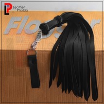 Real Genuine Cowhide Leather Heavy Duty Thuddy Finger Flogger 26 Falls Black - £19.83 GBP