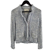 Anthropologie Angel of the North Blue Tweed Cardigan Size Small - £16.98 GBP