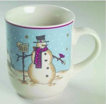 SNOWMEN Holiday  Coffee Mug (Broom, Bird House, Shovel) Cambridge Potteries - £7.05 GBP