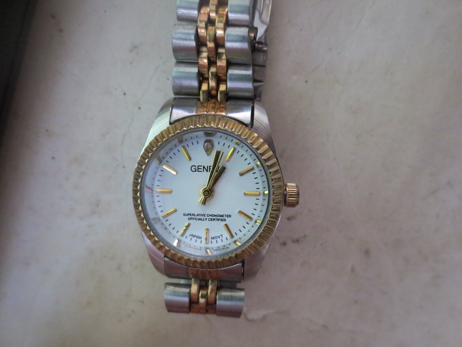 Ladies Armitron Diamond Now Watch double diamonds faux on odd markers - $9.49