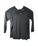 Womens Blank Black Long Sleeve Tee Shirts Large Plain Lightweight - £23.99 GBP