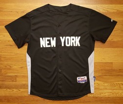 Authentic Majestic MLB New York Yankees NY Derek Jeter Black Gray Jersey 48 XL - £86.52 GBP
