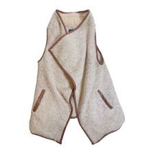 Womens Love Tree Tan Brown Faux Fur Sherpa Lined Wrap Around Vest Size M... - £10.36 GBP