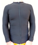 Men&#39;s Zip-Up, Thermal, Black Long Sleeve Rash Guard, Size: Small-2XL -New - $48.00 CAD