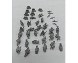 Lot Of (28) Sitting Infantry With Gun Metal Miniatures Plus Extra Pieces - $43.55