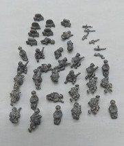 Lot Of (28) Sitting Infantry With Gun Metal Miniatures Plus Extra Pieces - £34.06 GBP