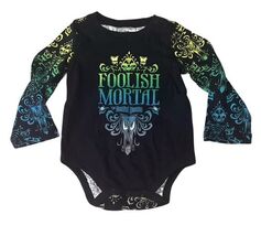 Disney Baby Haunted Mansion Bodysuit 18-24M Foolish Mortal NWT Long Sleeve image 2