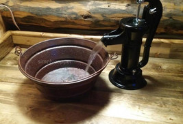 15&quot; Round  Copper Bucket Vessel Bathroom Sink -- DRAIN Included - $219.95