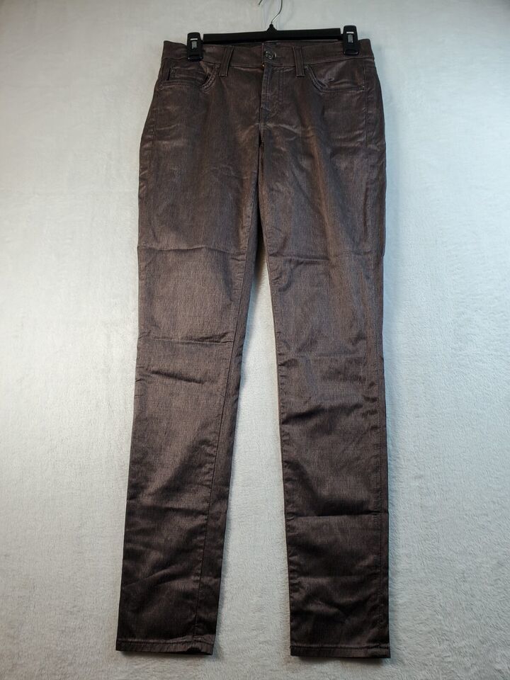 Primary image for 7 For All Mankind Skinny Jeans Womens 27 Brown Cotton Flat Front Pockets Pull On