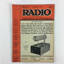 August 1934 Radio Magazine Low Cost RK-20 Radio Telephone Siamese Oscillator - £11.14 GBP