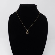Gold w/ Red &amp; Clear Rhinestones Teardrop Necklace - £7.95 GBP