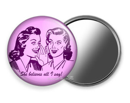 She Believes All I Say Funny Joke Quote Purse Makeup Handheld Mirror Gift Idea - £12.57 GBP+