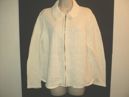 Designers Originals Studios Cardigan Sweater Size Large Off-White, Zipped - £11.78 GBP
