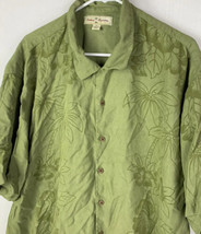 Tommy Bahama Silk Camp Shirt Hawaiian Aloha Lounge Green Men’s 2XL - £23.88 GBP