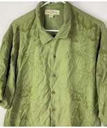 Tommy Bahama Silk Camp Shirt Hawaiian Aloha Lounge Green Men’s 2XL - £23.53 GBP