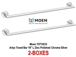 Towel Bar 18&quot; Zinc, Polished Chrome - Moen Y5718CH Arlys (2-Boxes) - €40,71 EUR