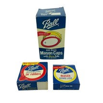 Ball Canning Supply Lot Mason Jar Lids Caps Rubbers Vintage Partial Boxes - $498.10 MXN