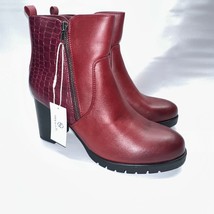 Mysoft Women&#39;s Size 8.5 M Burgundy Strap Faux Leather Buckle Ankle Boots... - £14.90 GBP