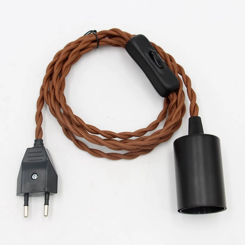 220V Euro  Power Cords with Inline Switch E27 Bulb Lamp Holder DIY Vintage Hangi - £134.76 GBP