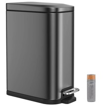 15 Liter/4 Gallon Trash Can With Soft Close Lid,Stainless Steel Trash Can With R - £89.51 GBP