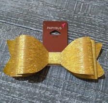 Christmas Gold Glitter Metallic Luxury Ellegant Gift Bow Papyrus New - $16.71