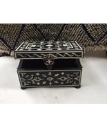 Handmade wooden box beautifully decorated with risin  and Copper handles - £342.34 GBP