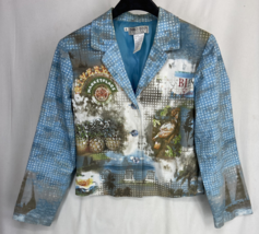 Nancy Bolen City Girl Petite Women&#39;s Blazer Coat Floral Tropical Top Siz... - $28.49