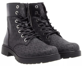 Michael Kors Women&#39;s Alistair Bootie Black 8.5 M Signature Logo Combat B... - $149.99