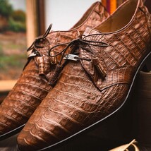 Lacio Bay Genuine Caiman Crocodile Dress Derby's Apache image 9