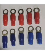 4 Gauge Gold Ring Terminal 10/20PCS 4 AWG Wire Crimp Cable Black/Blue Boots 3/8" - $9.00