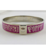 COACH Poppy Purple Enamel Silvertone BANGLE BRACELET - FREE SHIPPING - £27.94 GBP