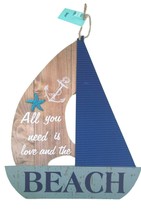 Assorted Nautical Beach Wall Décor, Starfish, Sailboat and Rectangle Shapes - £3.15 GBP