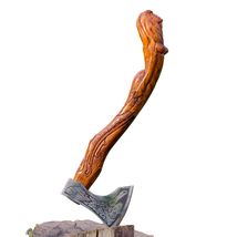 Handcrafted Mermaid Inspired Wood Axe, 20 inches, Decorative and Functional axe - £216.24 GBP