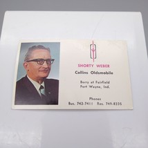 Vintage Collins Oldsmobile Business Card, Shorty Weber Berry at Fairfield, Fort - £6.13 GBP