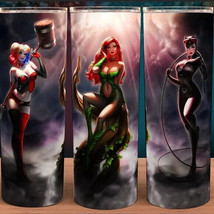 Sexy Comic Girl Harley Quinn with Poison Ivy and Catwoman Cup Mug Tumbler - £15.67 GBP