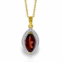 2.15 Carat 14K Yellow Gold Hayworth Garnet Diamond Gemstone Necklace 14&quot;-24&quot;  - £399.04 GBP