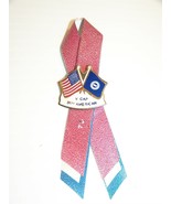 UAW V CAP BUY AMERICAN LAPEL / HAT PIN &amp; RIBBON UNITED AUTO WORKERS - $17.98