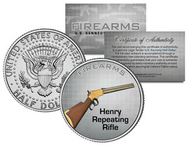 Henry Repeating Rifle Gun Firearm Jfk Kennedy Half Dollar Us Colorized Coin - £6.70 GBP