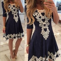 Fashion Women Summer Lace Long Sleeve Party Evening Cocktail Short Mini ... - $10.99